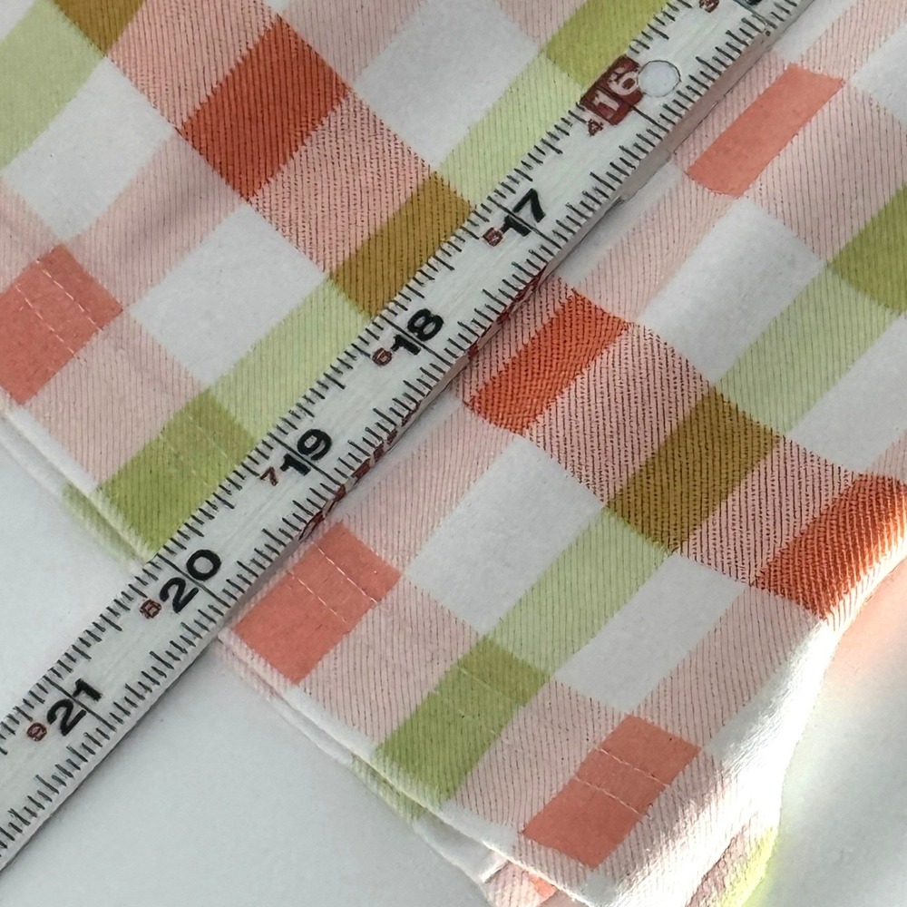 Rare Lacoste Gingham Polo Shirt Women's XS Orange Chartreuse Preppy EUC - Picture 6 of 7